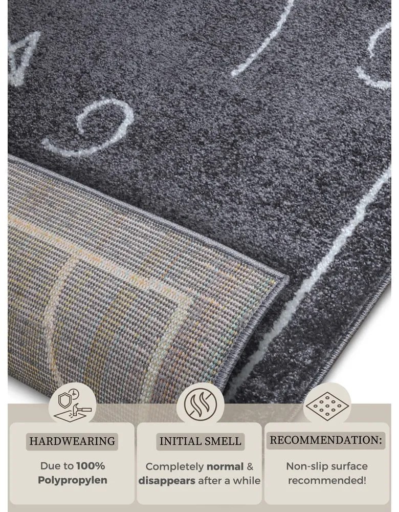Covor pentru copii gri închis 160x235 cm Gameplan – Hanse Home