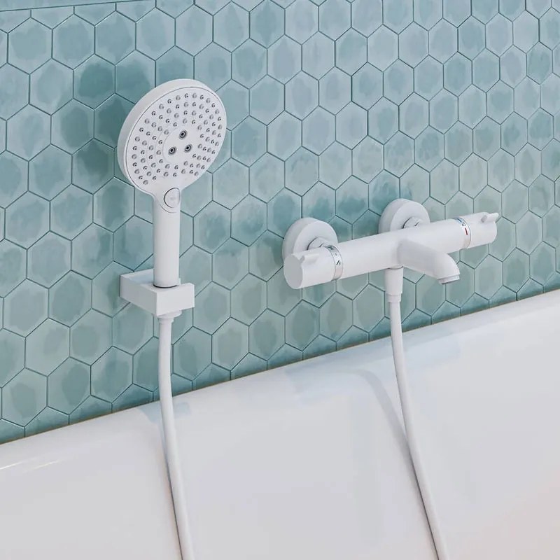 Para de dus, Hansgrohe, Raindance Select S 120, 3 jeturi, alb mat