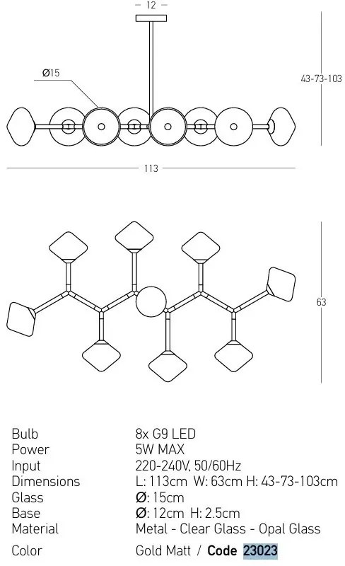 Lustra design modern LIGHT 8