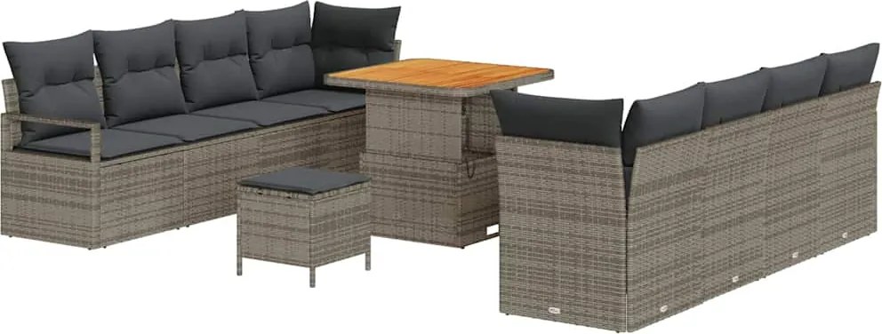vidaXL Set de canapele pentru grădină cu pernă Gri 80 x 80 x 71 cm