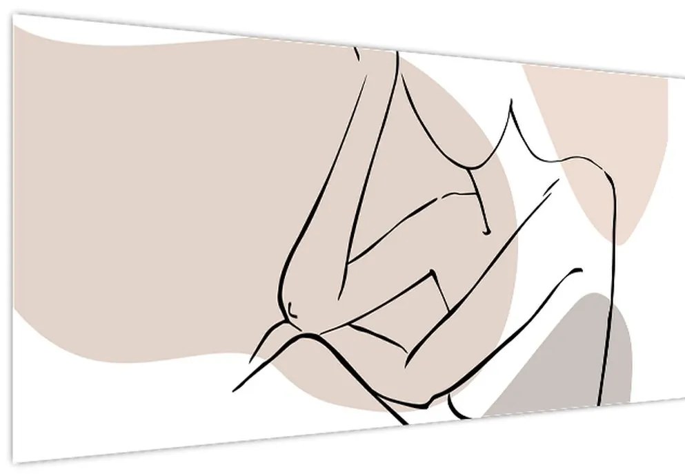 Tablou - Femeie corp linie de artă N⁰1 (120x50 cm)