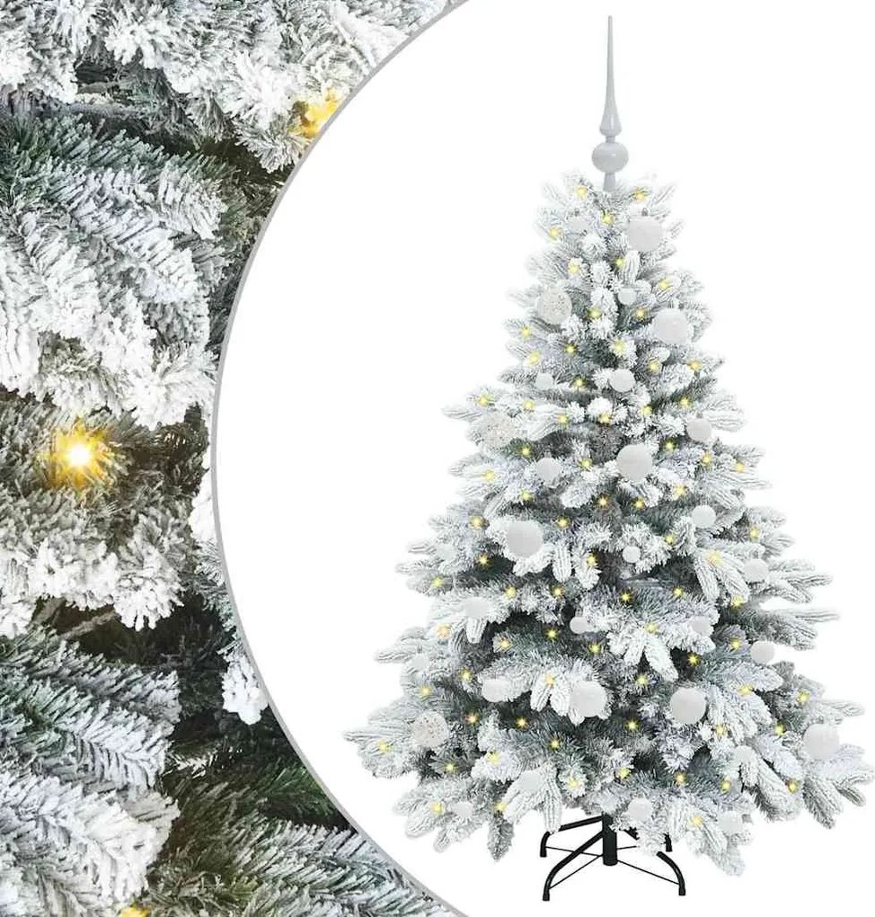 vidaXL Brad de Crăciun artificial cu 150 LED Alb 120 cm PE și PVC