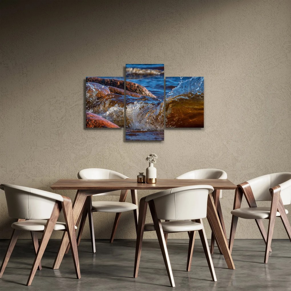 Tablou detailat - apa între pietre (90x60 cm)