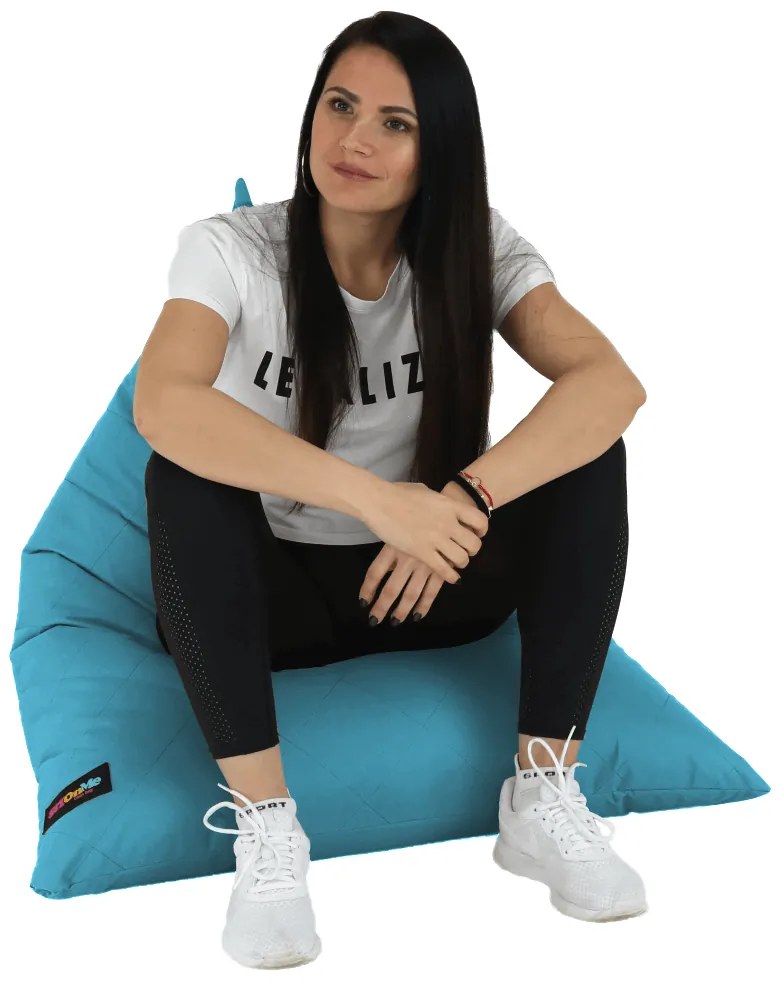 Fotoliu tip sac, material textil turcoaz, VETOK