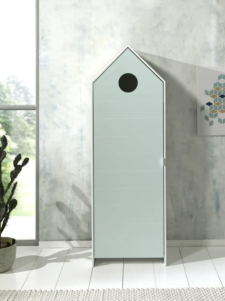 Dulap pentru Copii Căsuță, Verde Mentă, (MDF) – CASAMI – Vipack