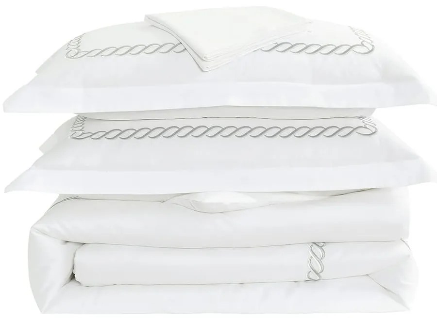 Lenjerie de pat albă din bumbac satinat pentru pat dublu, extinsă cu cearceaf inclus, cu 6 piese 240x220 cm Whispered Serenity – Mila Home Luxury