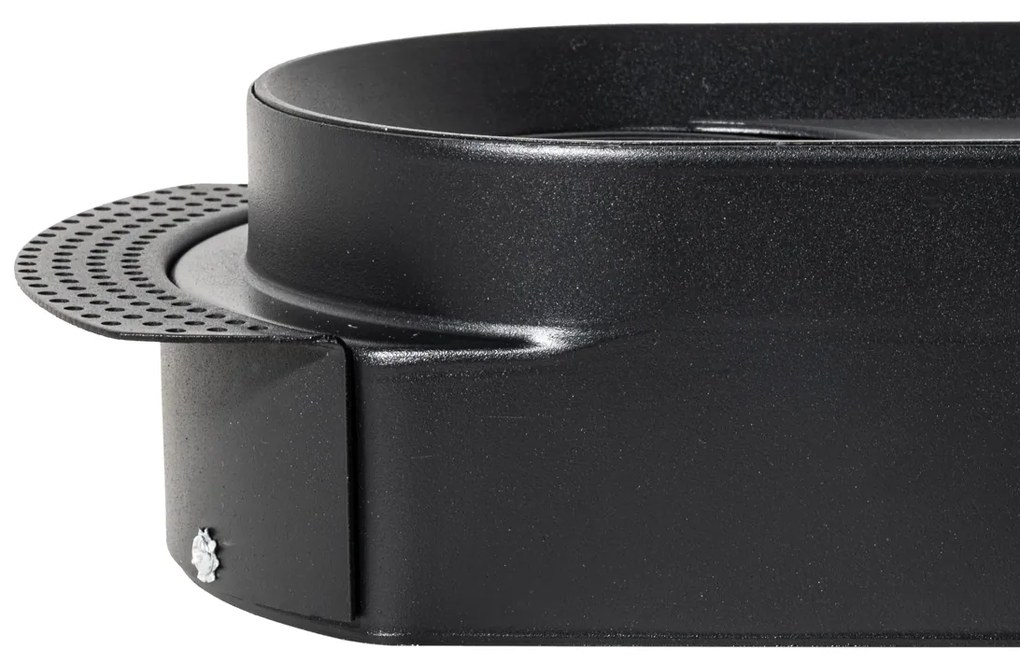 Set de 6 spoturi încastrate rotunjite negre GU10 70mm cu 2 lumini - Hubs