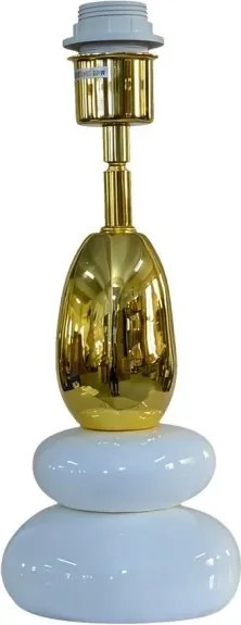 Lampa de masa decorativa STONES OF ZEN 45cm auriu alb