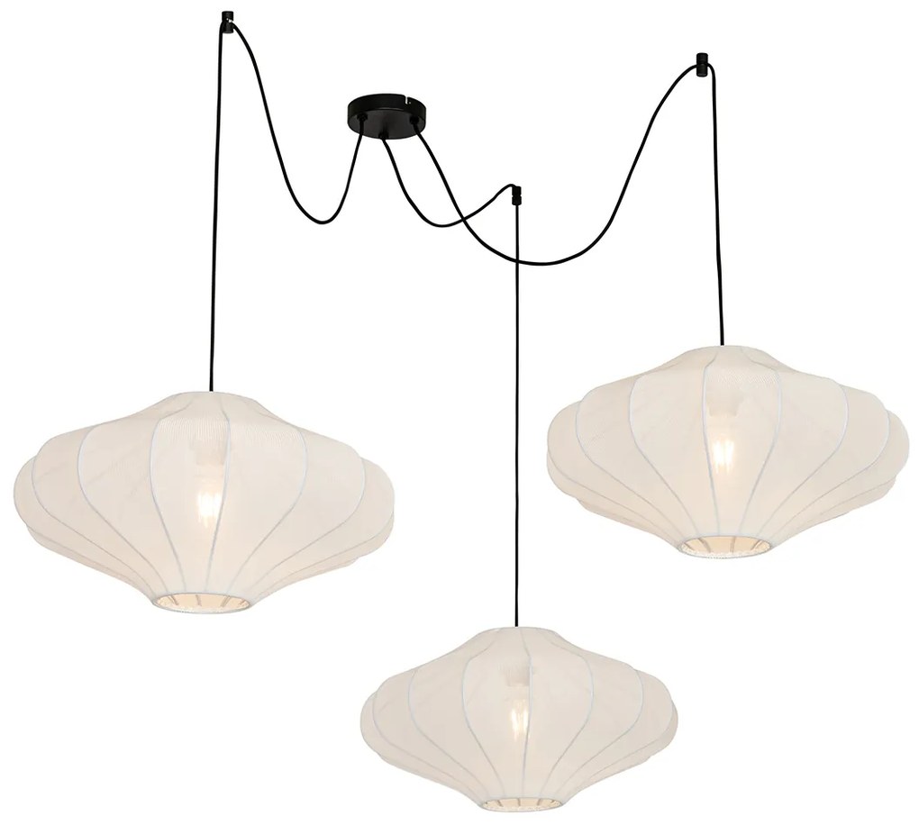 Lampa suspendată inteligentă albă 50cm 3 lumini incl. 3 Wifi G95 - Plu