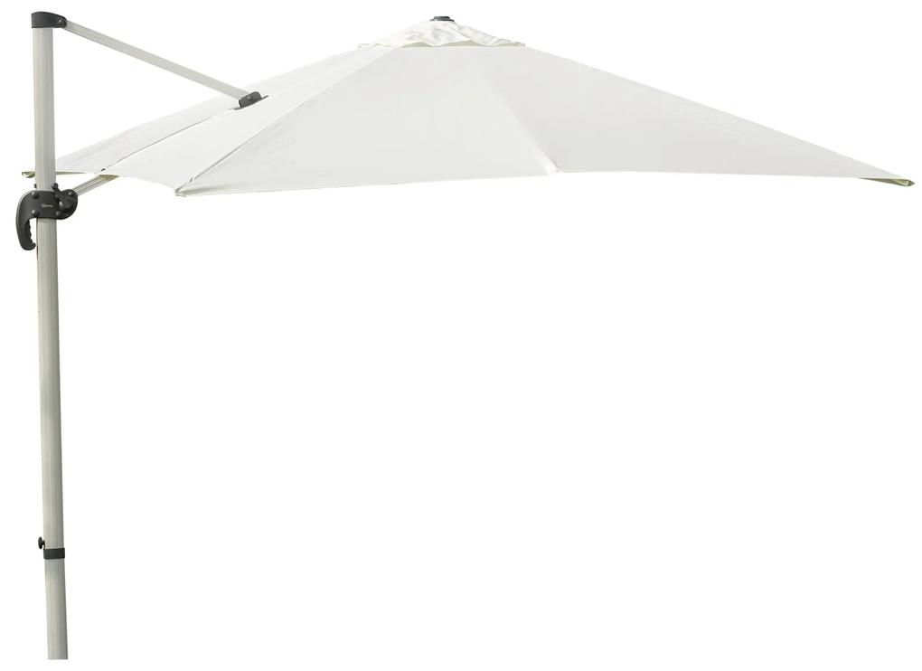 Outsunny Umbrela de Gradina rotativa 360° cu structura de aluminiu si protectie UV, Alb