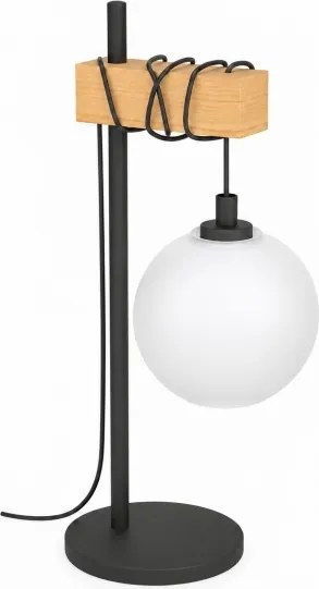 BRILAGI - Lampă de masă WOOD GLASS 1xE27/40W/230V maro/negru/alb