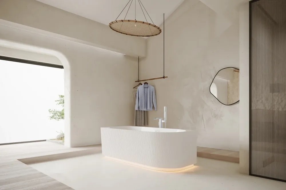 Cada freestanding Yara LED, colt perete stanga, iluminare LED, acril, Alb lucios,160 cm, 5021L LED