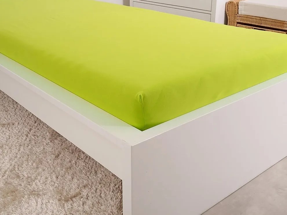 Cearsaf din jerse pentru patut EXCLUSIVE 60x120 cm lime