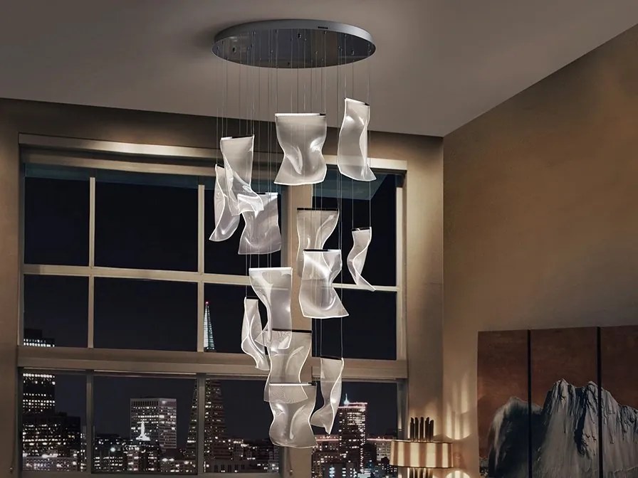 Lustra LED suspendata design ultra-modern Velos 13L crom
