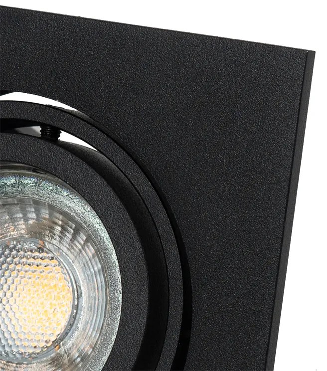 Set de 6 spoturi încastrate moderne negre reglabile - Club