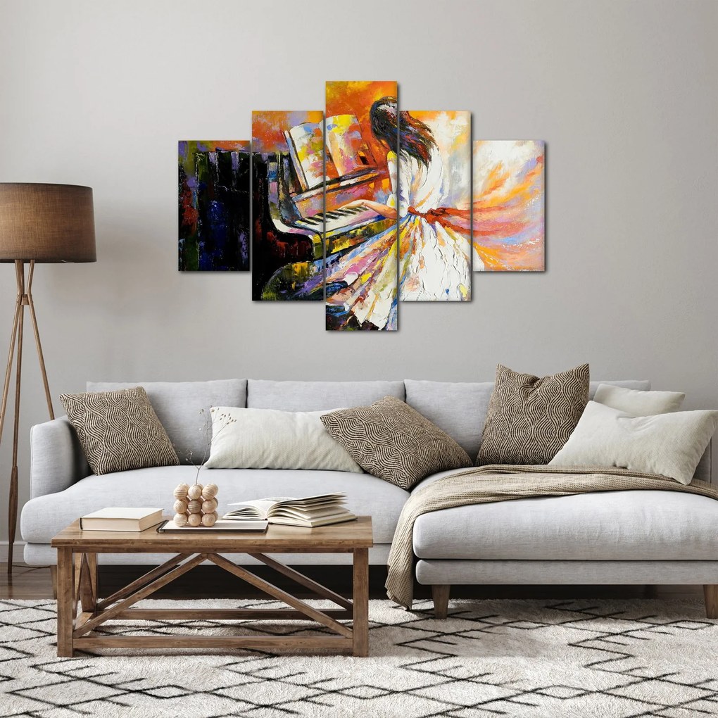 Tablou - Femeia cântând la pian (150x105 cm)