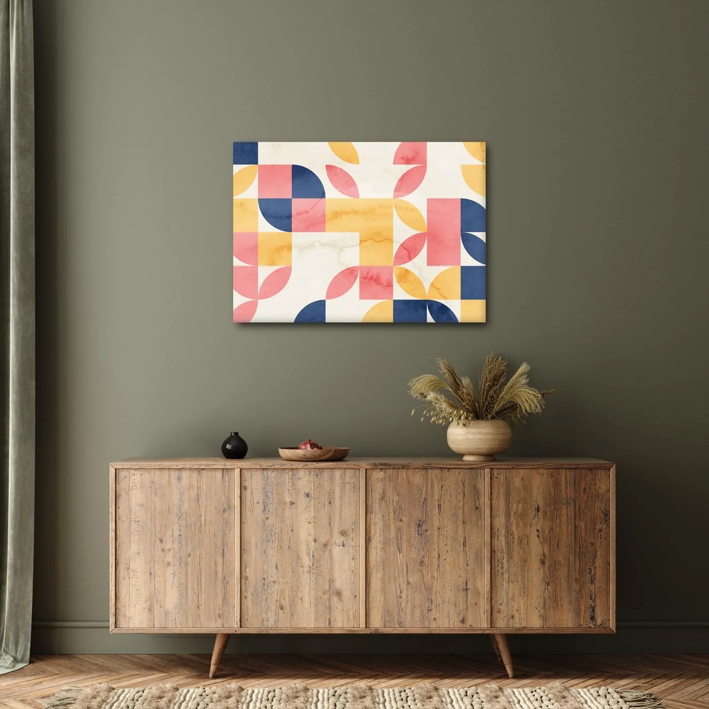 Tablou - Abstracție cu modele retro (70x50 cm)