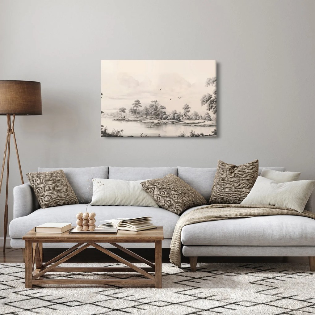 Tablou - Vintage peisaj desen peisaj (90x60 cm)