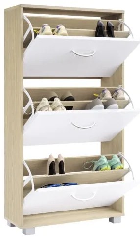 Deuba Dulap pantofi 115x60x24 cm - stejar/alb