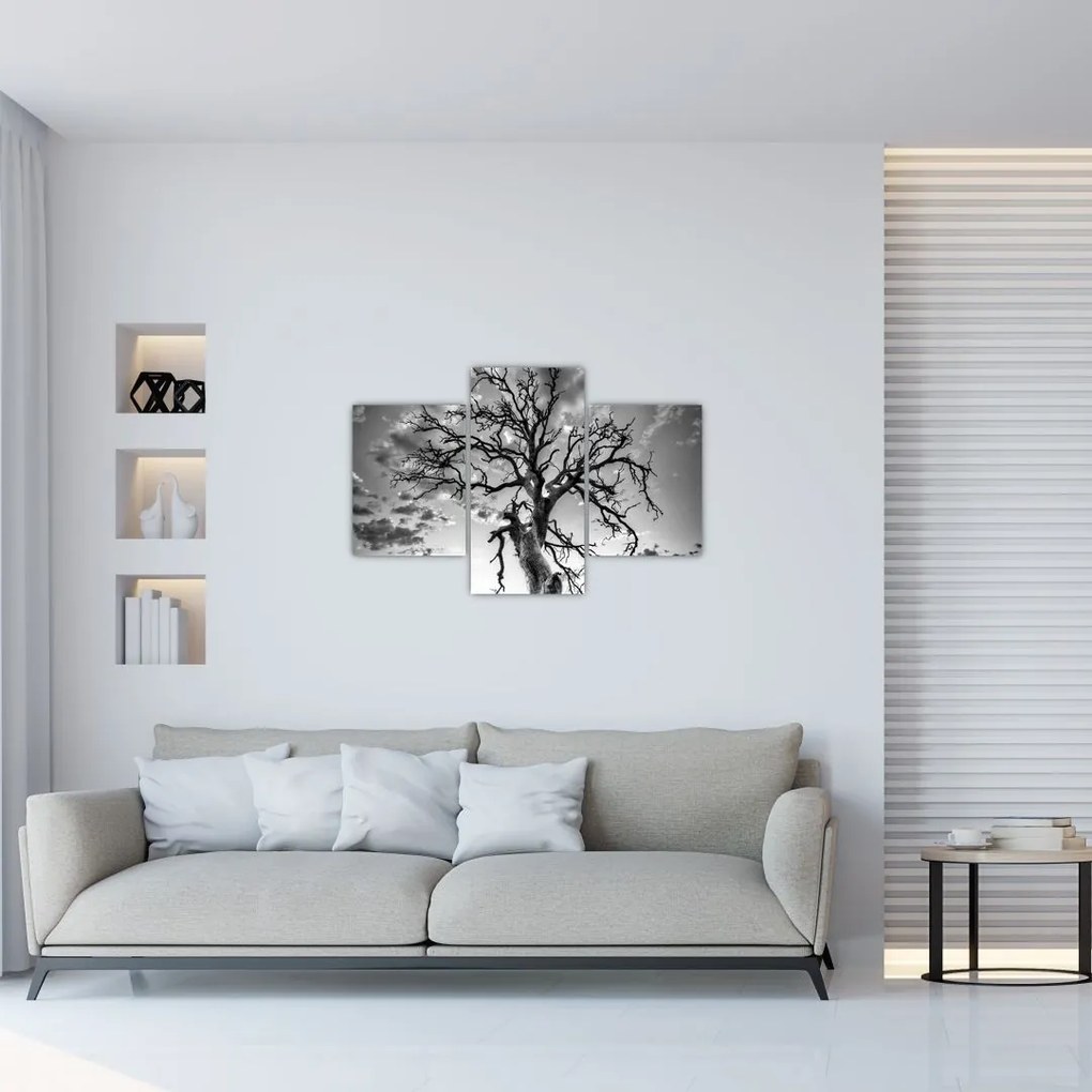 Tablou - Copacul, alb-negru (90x60 cm)