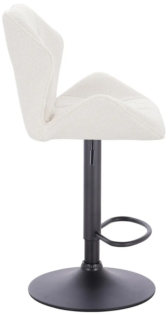 HR212W Scaun Crem Boucle cu Bază Neagră