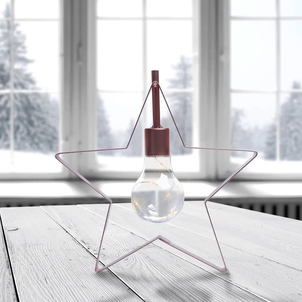 Decorațiune luminoasă cu LED în formă de stea DecoKing Star, înălțime 23 cm