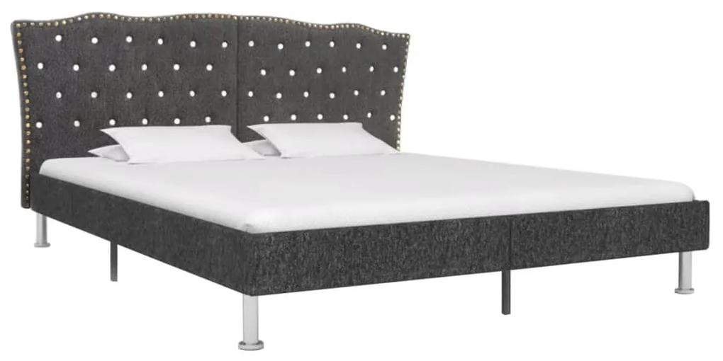 280530 vidaXL Cadru pat, gri închis, 160 x 200 cm, material textil