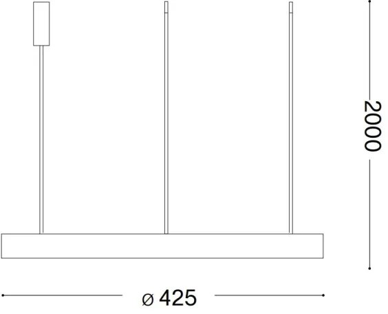 Lustră LED pe cablu Ideal Lux GEMINI LED/38W/230V d. 42,5 cm negru