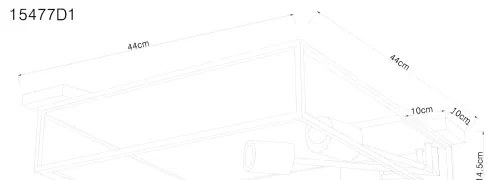 Plafonieră Globo 15477D1 HAGAR 3xE27/60W/230V