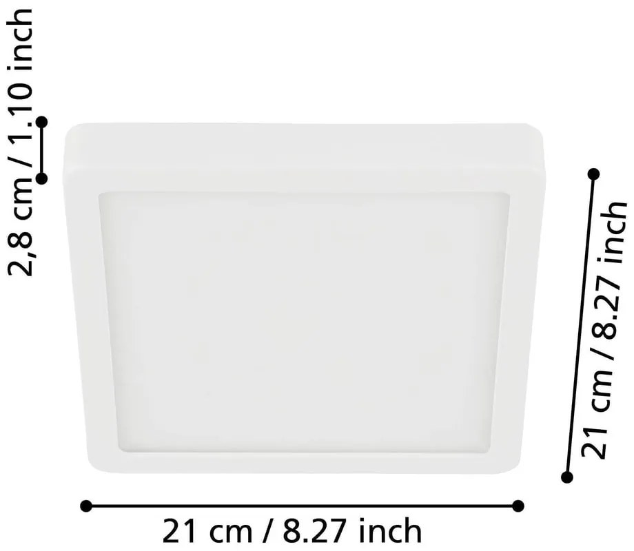Plafonieră albă LED 21x21 cm FUEVA 5 – EGLO