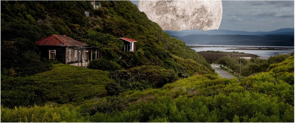 Tablou - peisaj cu luna (120x50 cm)