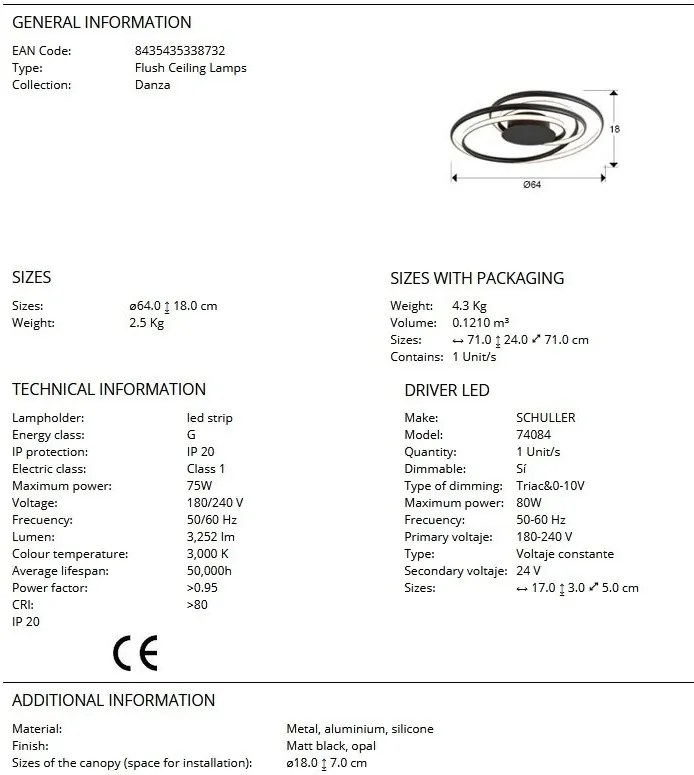 Plafoniera LED design modern circular Danza