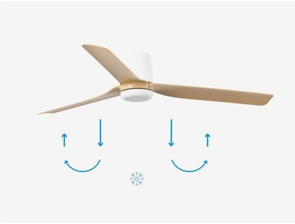 Ventilator de tavan FARO 33829 PUNT TUB M maro/alb d. 130 cm + telecomandă