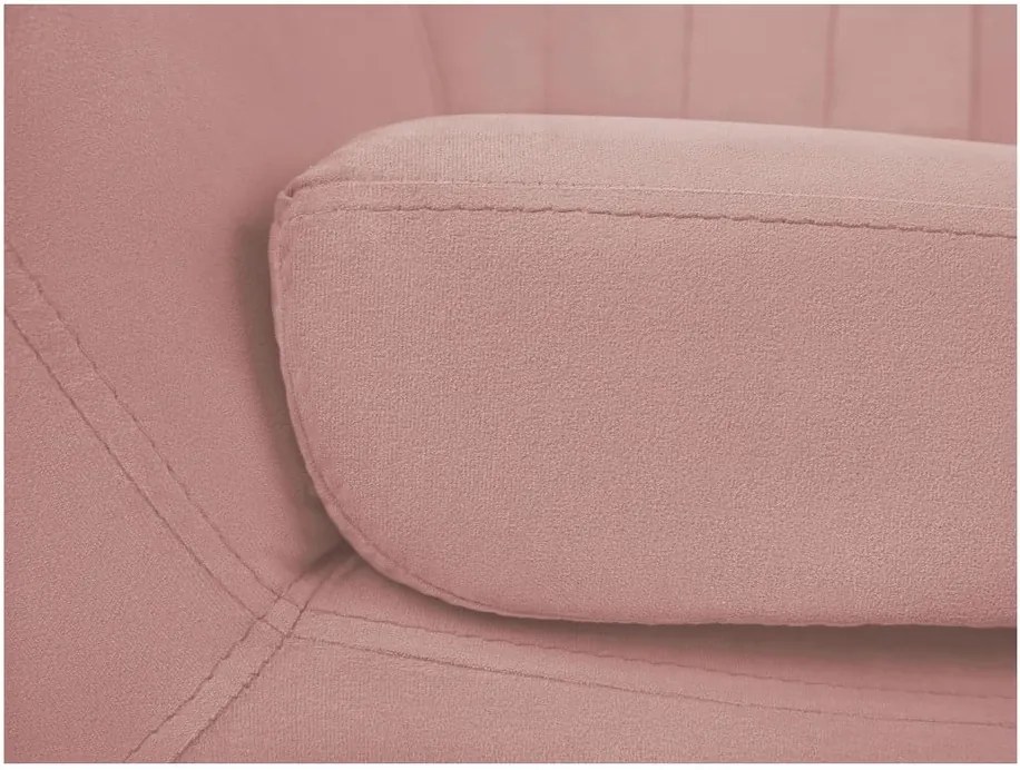 Fotoliu cu tapițerie din catifea Mazzini Sofas Sardaigne, roz deschis