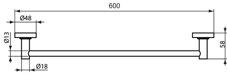 Suport prosop baie Ideal Standard IOM 60 cm crom Crom lucios, 600 mm