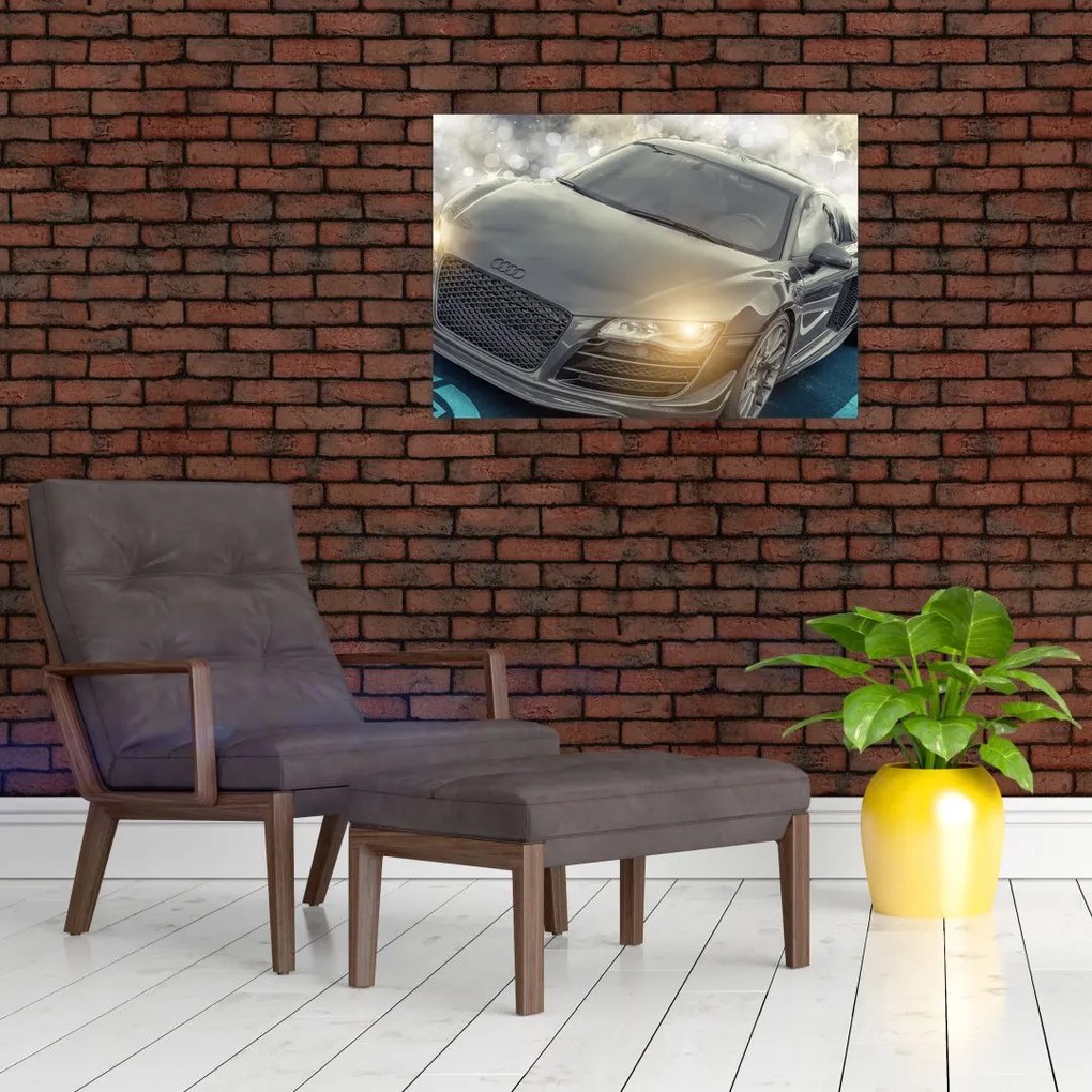 Tablou pe sticlă cu Audi - gri (70x50 cm)