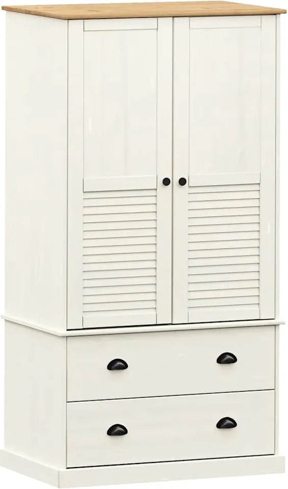 vidaXL Dulap VIGO, alb, 90x55x170 cm, lemn masiv de pin