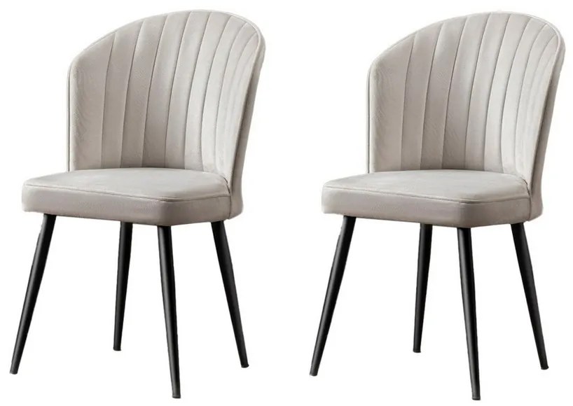 Set de scaune de sufragerie Rubi Cream and Black,2 buc.
