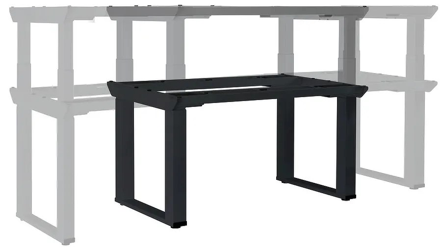 Masă înălțime reglabilă OfficeTech Strong 240 x 80 cm, picioare negre, gri deschis