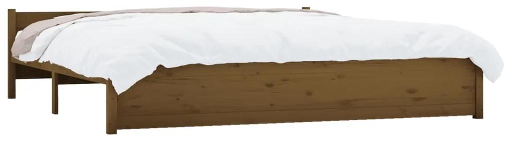 Cadru de pat Super King 6FT, maro miere, 180x200 cm, lemn masiv maro miere, 180 x 200 cm