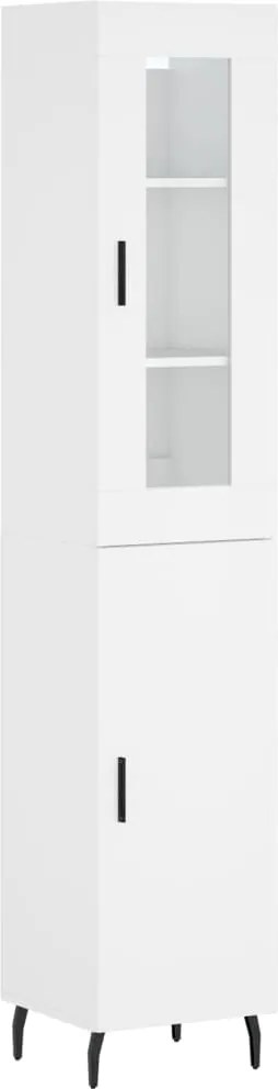 vidaXL Dulap înalt, alb, 34,5x34x180 cm, lemn prelucrat