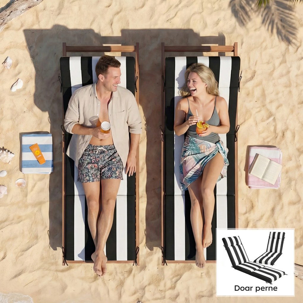 Outsunny perne impermeabile pentru mobilier de piscină, perne mari pentru șezlonguri, perne șezlonguri de exterior | Aosom Romania