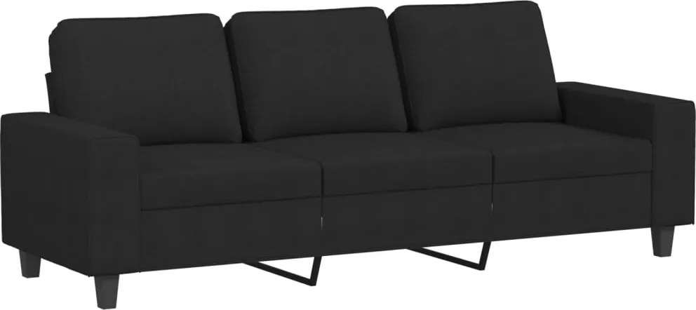 vidaXL Canapea cu 3 locuri, negru, 180 cm, material textil