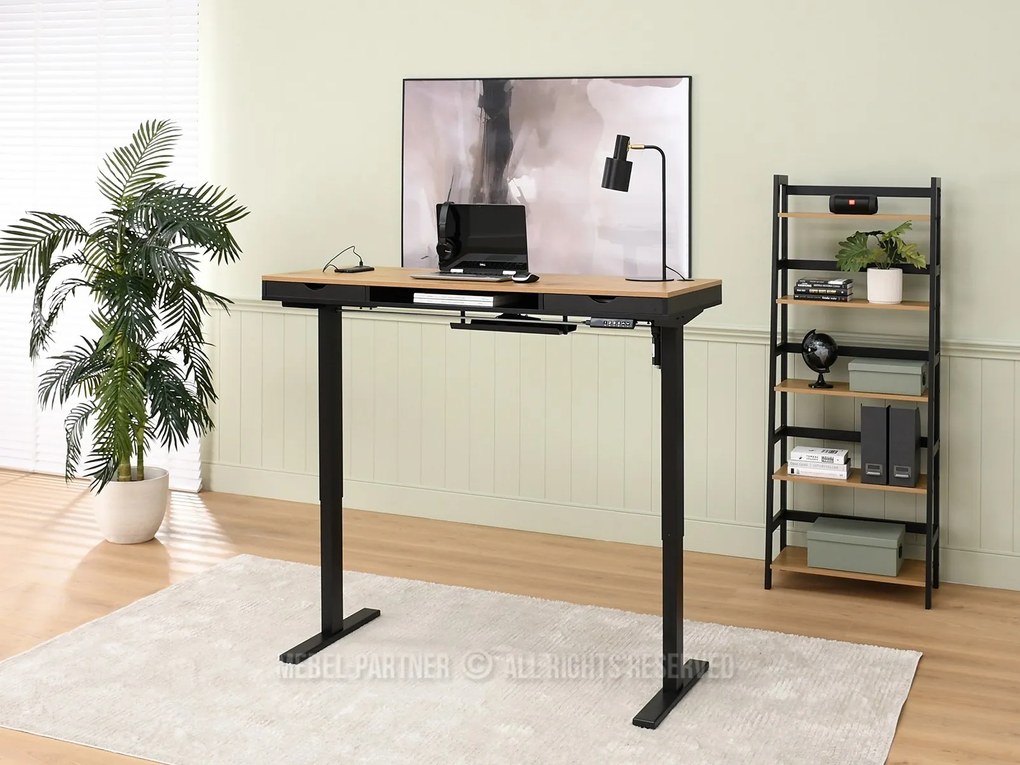 Masă PC Osto 140 (stejar negru + negru). 1109839