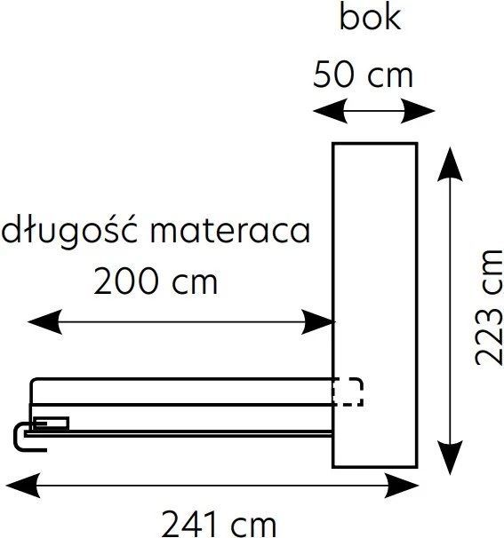 Pat rabatabil vertical Genius 120x200 cu birou - congo / cașmir