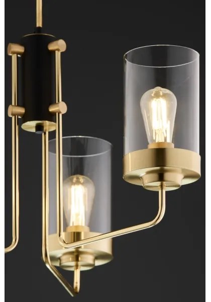 Jupiter 2087 - Lustru cu tija RAMIREZ 3xE27/15W/230V auriu/negru