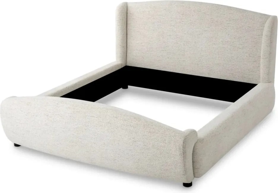 Pat dublu tapitat design elegant LUX Mellory, Seashell off-white