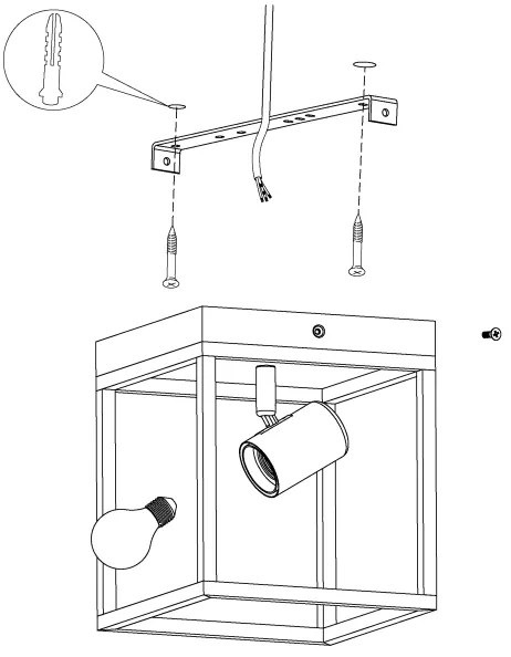 Eglo 98331 - Plafonieră SILENTINA 1xE27/40W/230V