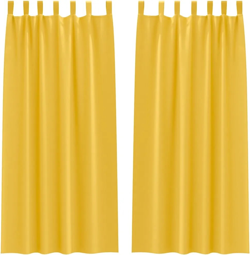 vidaXL Perdele Opaque cu Inel 2 pcs Galben muștar 260 x 140 cm