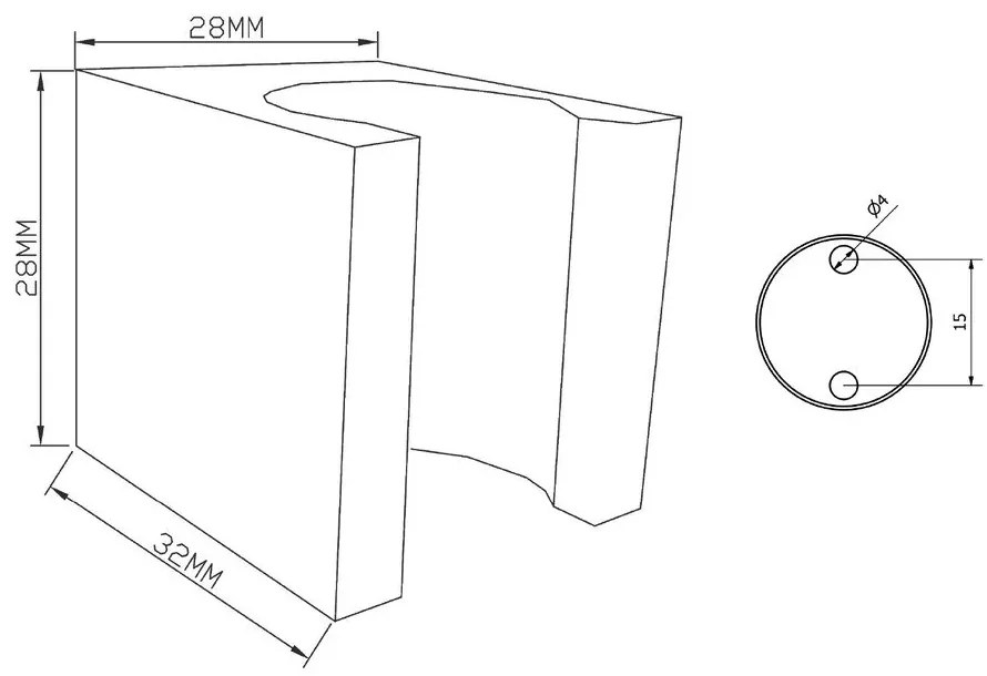 Suport pentru capul de duș argintiu lucios din alamă – Sapho